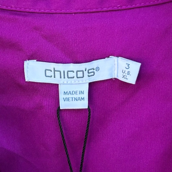 Chico’s Popover Shirtdress High Low Hem Cotton Blend Purple XL - Picture 6 of 16